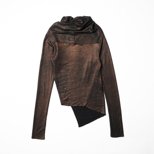 JULIUS 917KNM2-C Dark Brown / Cowl Neck Knit Top